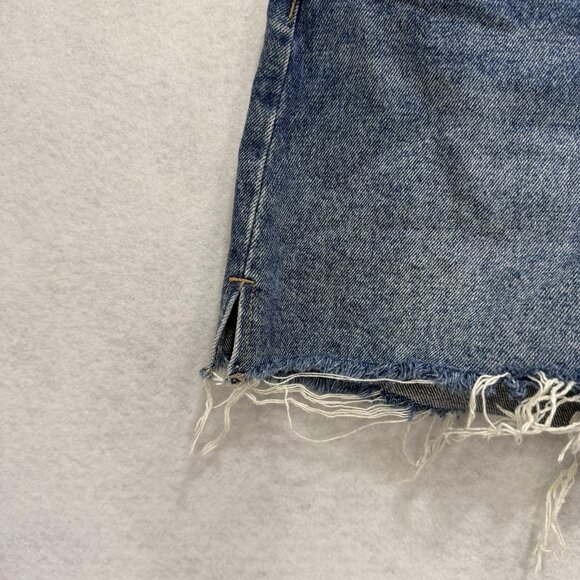 BlankNYC Shorts Womens 29 Blue Distressed The Perry Mom High Rise Denim Raw Hem - Picture 8 of 10